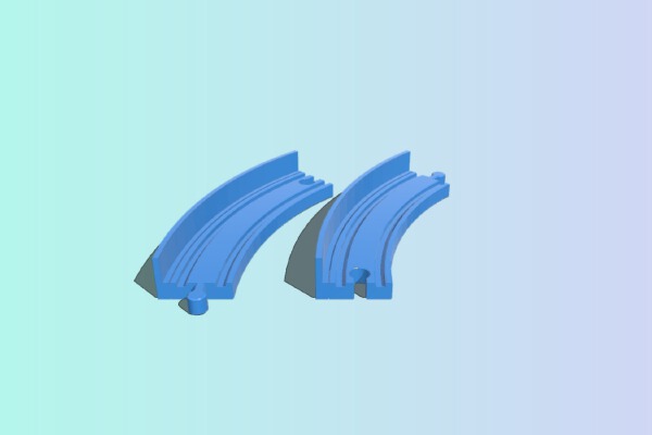 Thomas the train curved track with guard | 3d print model