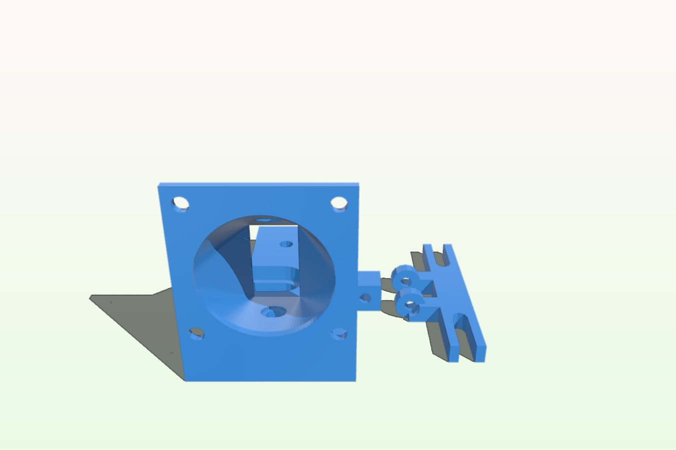 Parametric Groove Mount with hotend fan mount + duct + adgiustable fan for colling material