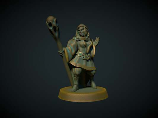 Female Elf Mage 28mm (No supports needed) | 3d print model