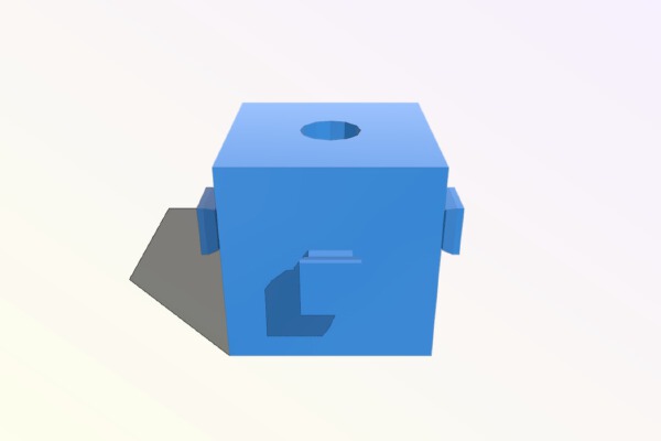 fischertechnik compatible block 15 pin hedgehog with axle channel | 3d print model