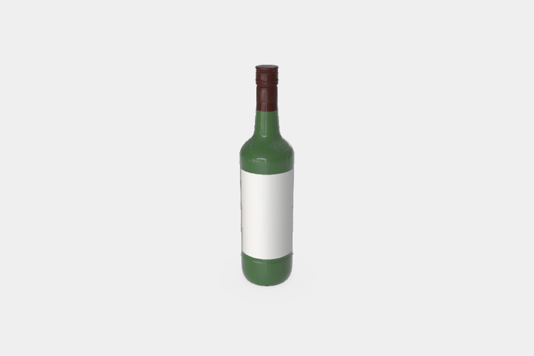 Transparent Glass Wine Bottle Mockup