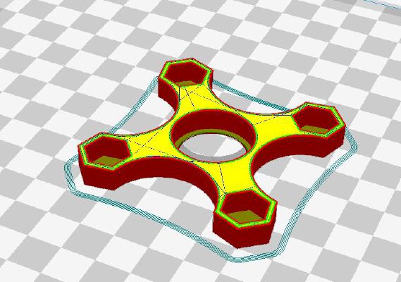 Spinner with printed in nuts | 3d print model