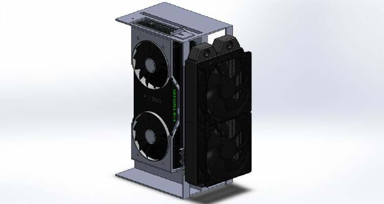 Vertical Open Frame ITX Case | 3d print model