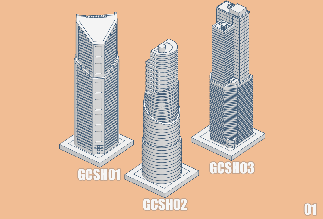 GreebleCity Set 05: Skyscrapers and High-rises