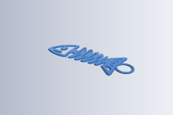 Fishbone with keychain | 3d print model