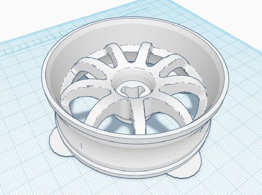 B-Robot 9-Spoke Wheel With Low Profile Tire | 3d print model
