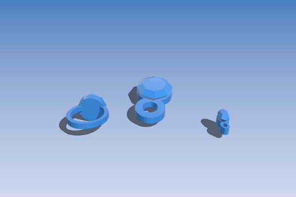 lara bracelet charm, pendant and finger ring | 3d print model