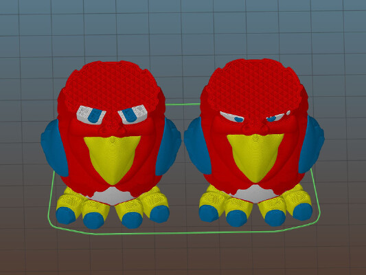 Multi-color Parrot - reworked eyes | 3d print model