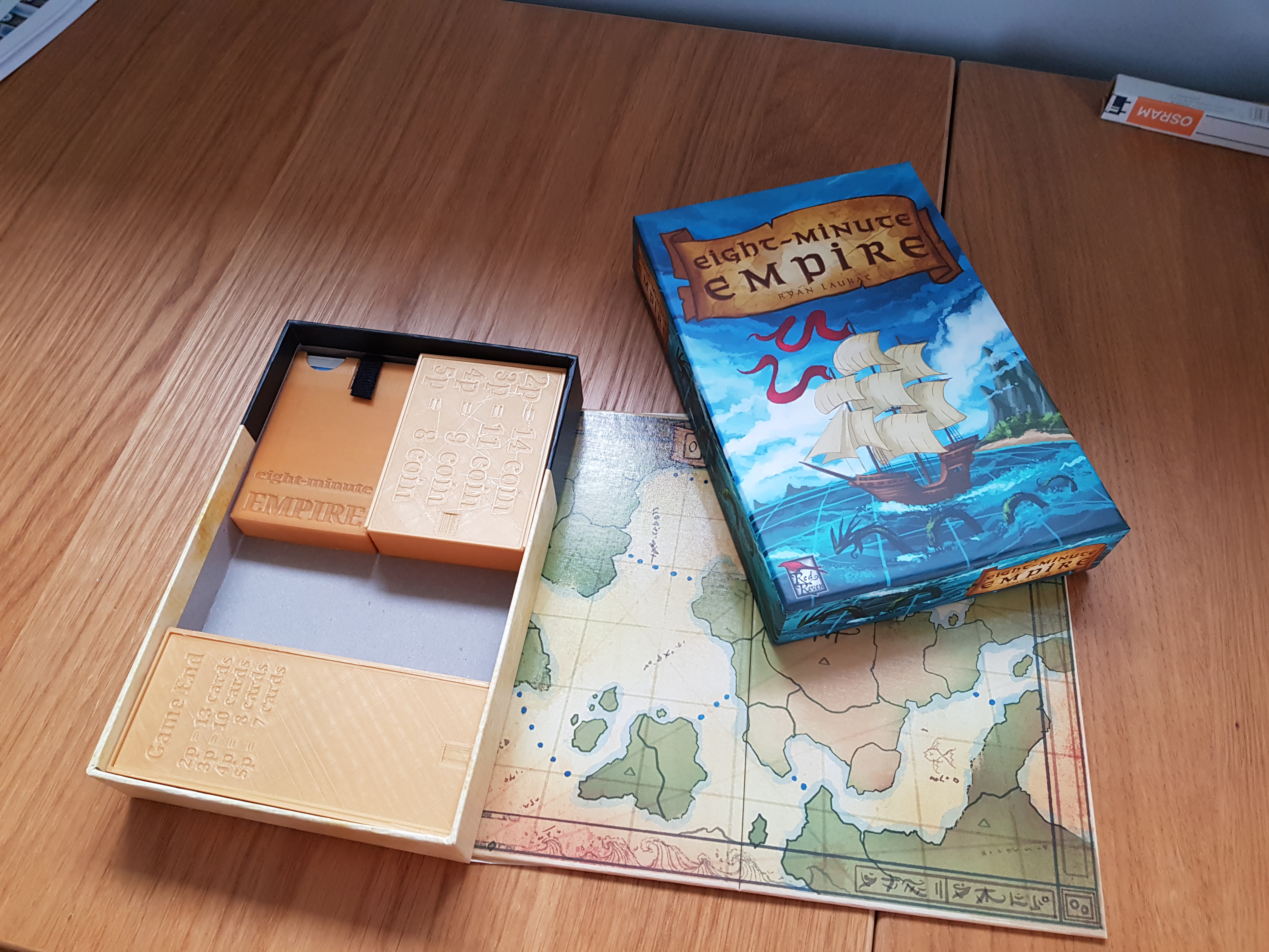 Eight-minute Empire boardgame storage