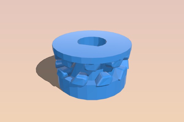 Synchromesh Cable drive pulley, forced motor shaft fit | 3d print model