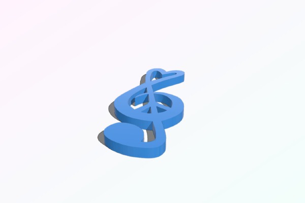 Peace Love Music Pendant | 3d print model