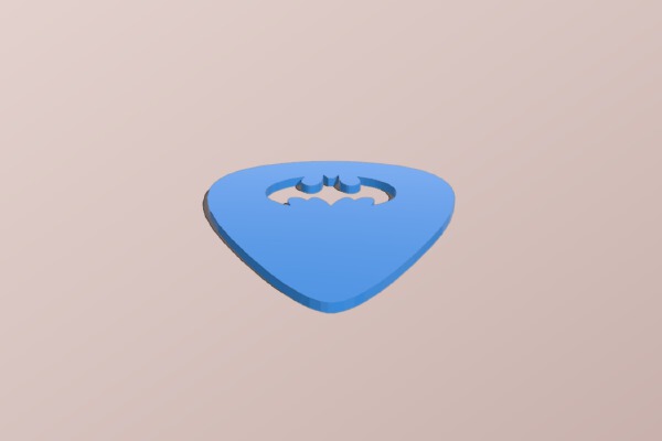 Batman Cutout Guitar Pick | 3d print model