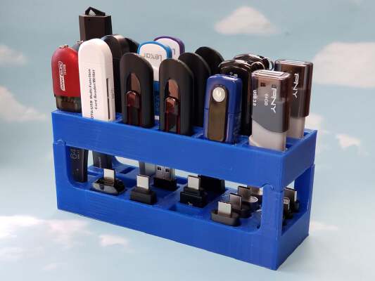 Double-Decker USB Flash Drive & Adapter Rack | 3d print model