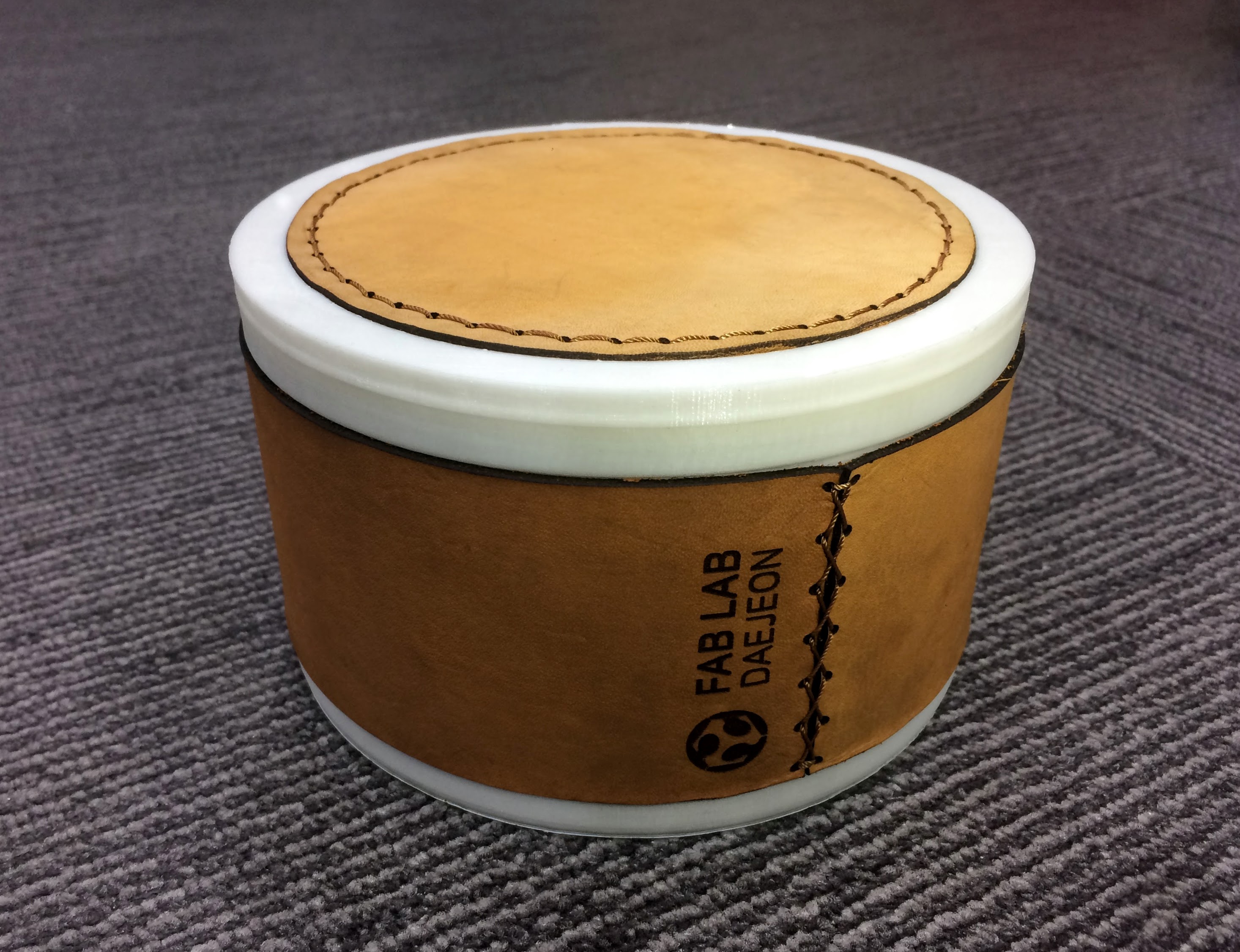 Leather + 3D Printed Container