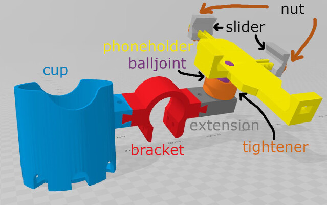 Bike Holder for Phone and drink | 3d print model