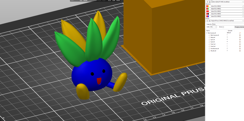 Oddish Multi-Material Remix | 3d print model