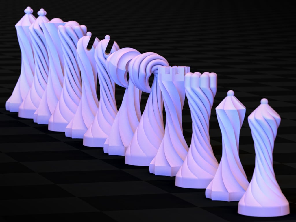 Dueling Spirals Chess Set