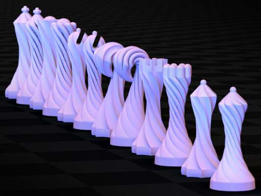 Dueling Spirals Chess Set | 3d print model