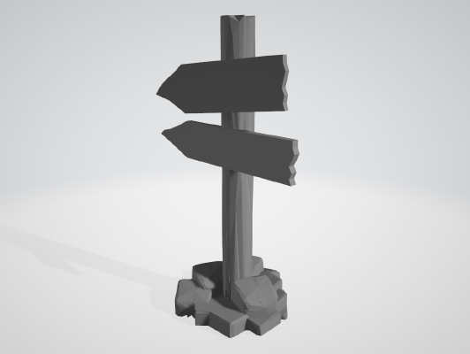 Road Sign for Tabletop RPGs (D&D, Pathfinder) | 3d print model