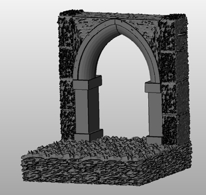 Gothic RPG Tile - 2x2 open archway wall plus floor | 3d print model