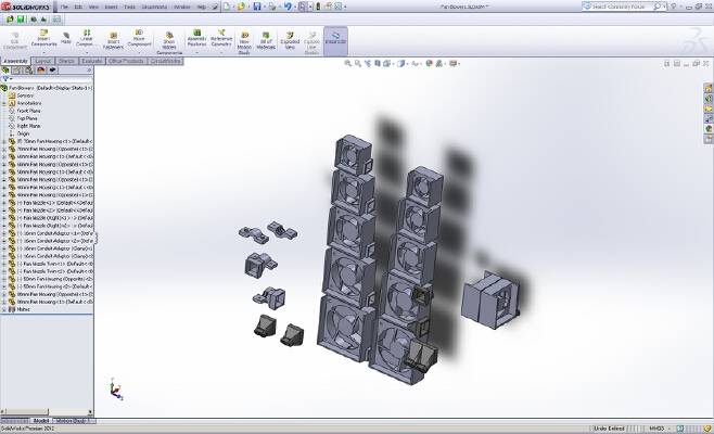 Left and Right Fan Blowers 40mm to 80mm | 3d print model