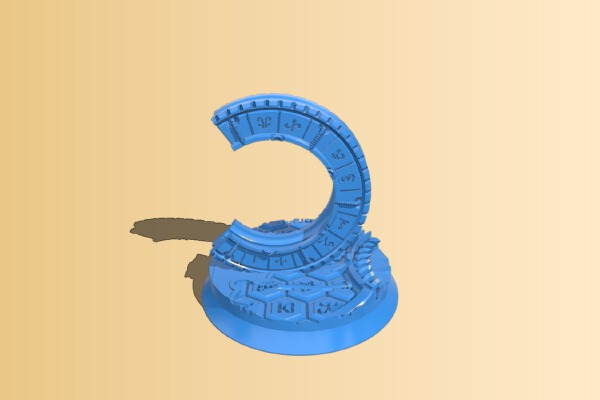 Scenic round base and flying stand – Dark city | 3d print model