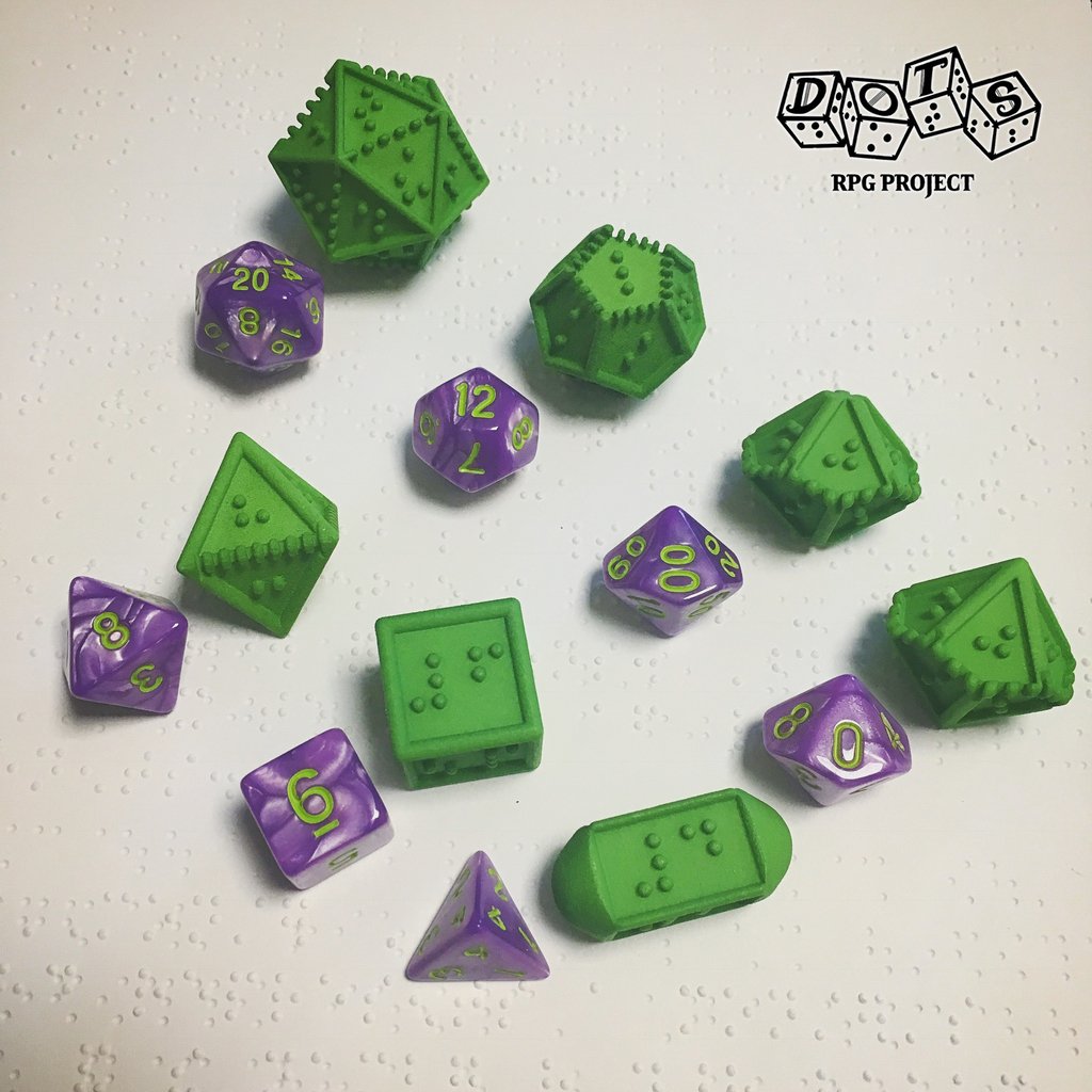 Braille Polyhedral Dice - March 2018 version