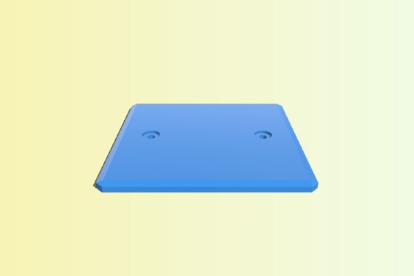 Tapa de caja de luz cuadrada ciega y con agujero para aplique de luz | 3d print model