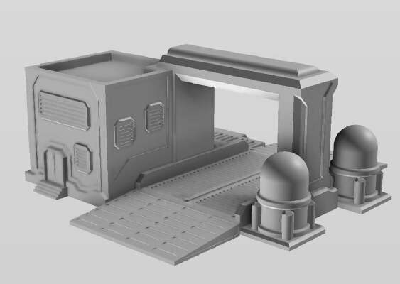 Sci Fi Fueling Station (Terrain for Wargaming) | 3d print model