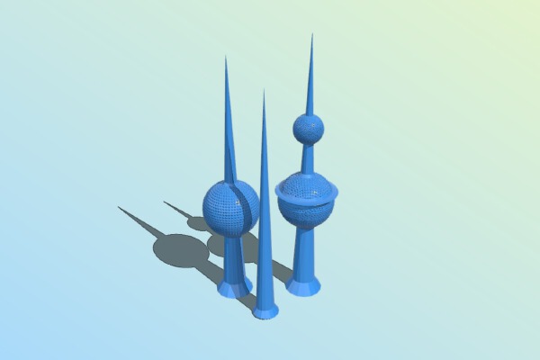 Kuwait Towers | 3d print model