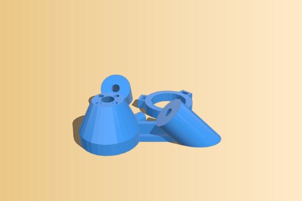 K40 Laser Air Nozzle + Double Pointer Mount | 3d print model
