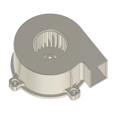 Backcurved centrifugal fan for 540 class motor | 3d print model