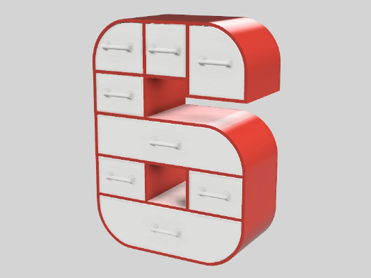 6-Frame Set of Drawers | 3d print model