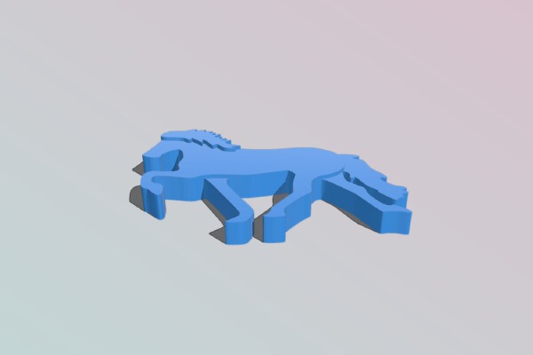 Horse Ornament & Keychain with Internal String Loop | 3d print model