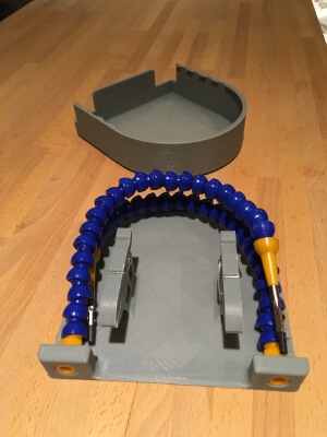 A storable, many armed, Lötgnu - Third hand, soldering aid, with storage case | 3d print model