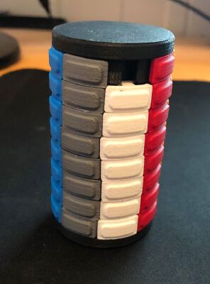 8 Colour Sliding Piece Puzzle Tower | 3d print model