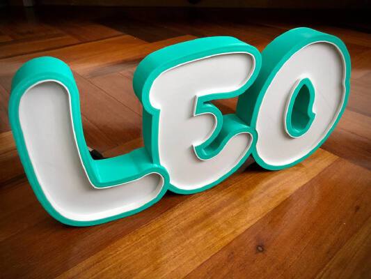LED Marquee - NAME LEO | 3d print model
