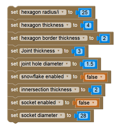 Snowflake Hexagon & Pentagon Ball with variables to adjust form and size