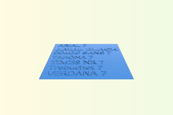 Font Test Cards | 3d print model