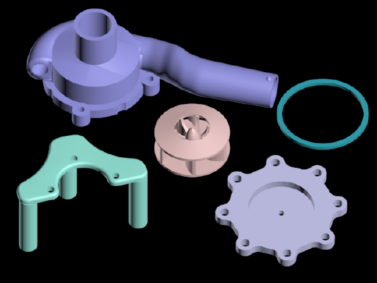 Centrifugal water pump - 15 bigger | 3d print model
