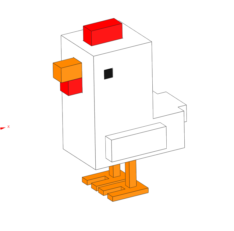 Crossy Road Chicken Multipart Multicolor