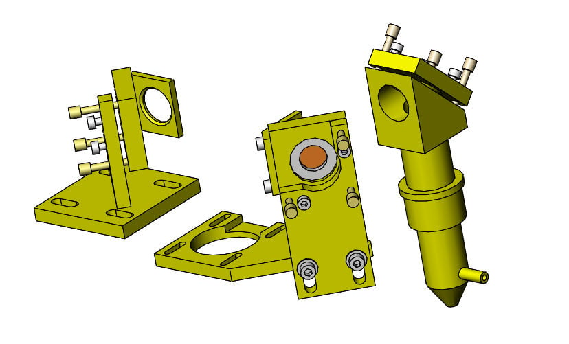 Upgraded K40 Laser Lens and Mirror bases