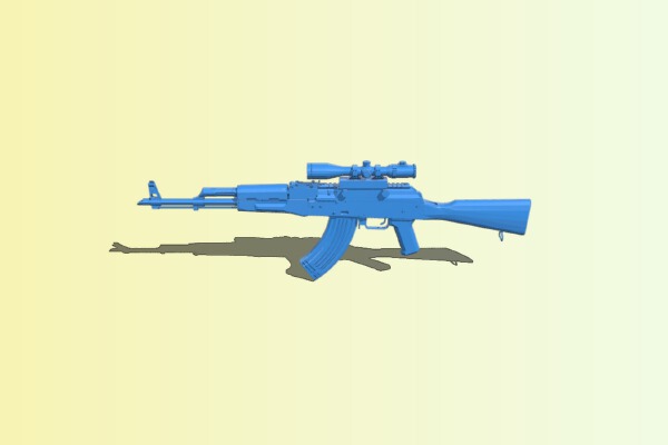 Scoped AK47 | 3d print model