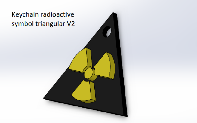 Keychain radioactive symbol (5 version) | 3d print model