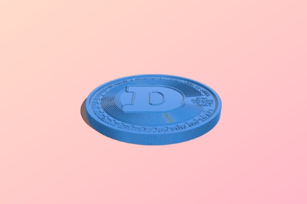 Doge coin to the moon - cryptocurrency | 3d print model