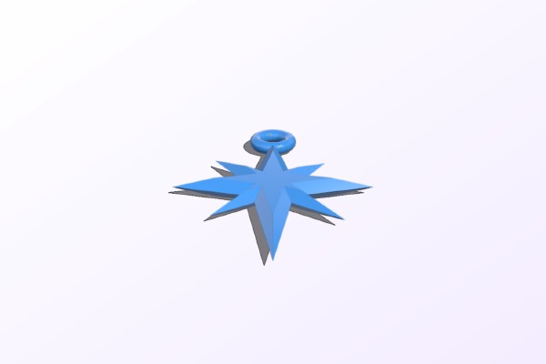 Starflake Star Pendant Earrings | 3d print model