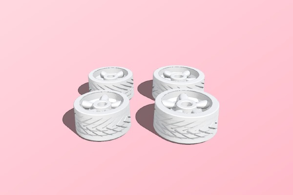 Wheel replacements for diecast cars. Five Spoke | 3d print model