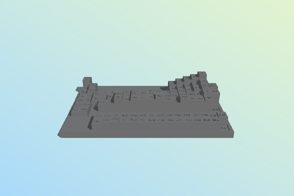 Periodic Table Scaled by Electronegativity | 3d print model