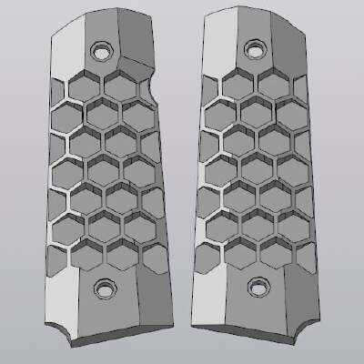 Grips HONEYCOMB for WE_KJW GBB pistol 1911 | 3d print model