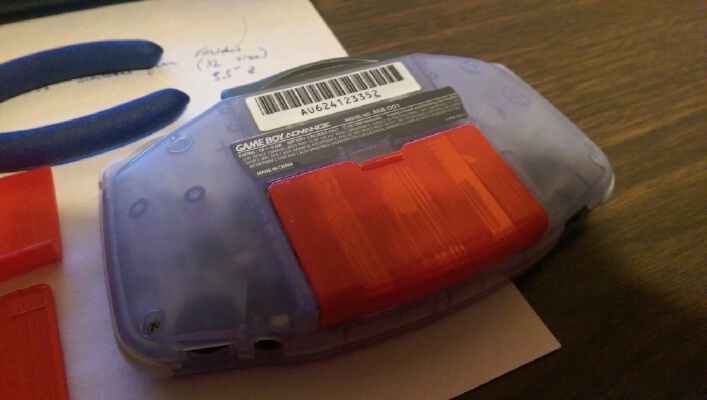 GBA Replacement Battery Cover | 3d print model